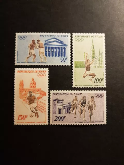 Briefmarke Niger Olympische Spiele Post Luft Pa N° 187/190 Neu MNH 1972