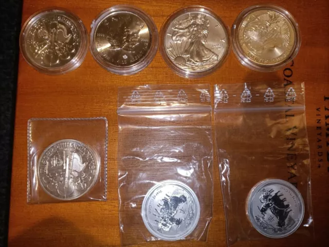Silver Bullion coins .999 x7 - Austrian / Dollar/ Maple/ Armenian/ Perth Mint