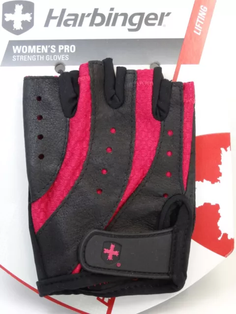 Harbinger 14920 Women's Pro Strength Lifting Gloves Black And Pink Size Medium