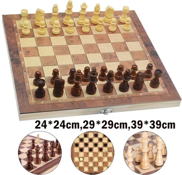 Large Chess Wooden Set Folding 39*39cm Wood Board Game Pieces Sets Chessboard