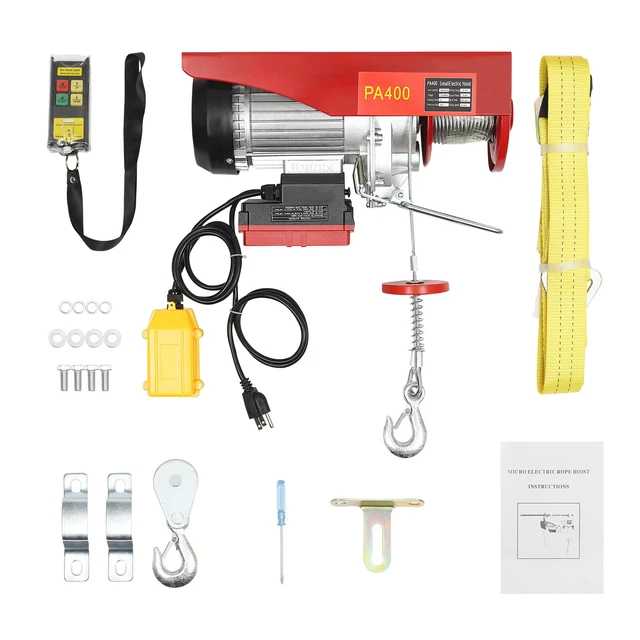 880lbs Electric Hoist Winch Crane Overhead Lift with wireless Remote Control New