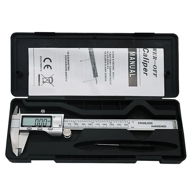 Stainless-Steel Digital LCD Vernier Caliper W/ Screwdriver High Precision