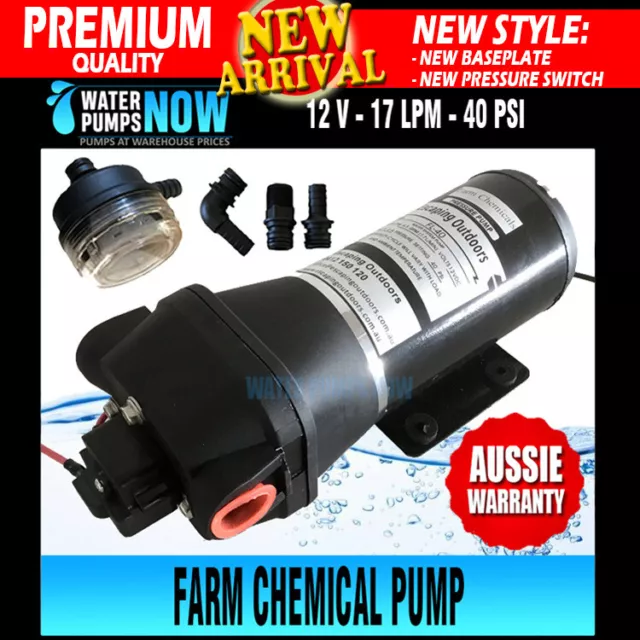 12v Farm Chemical Pump - Boom Spraying 40psi 17 L/min Escaping Outdoors FL40CBP