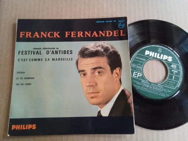 FRANCK FERNANDEL - EP 45t - EX/VG++ - DEDICACE - marseille