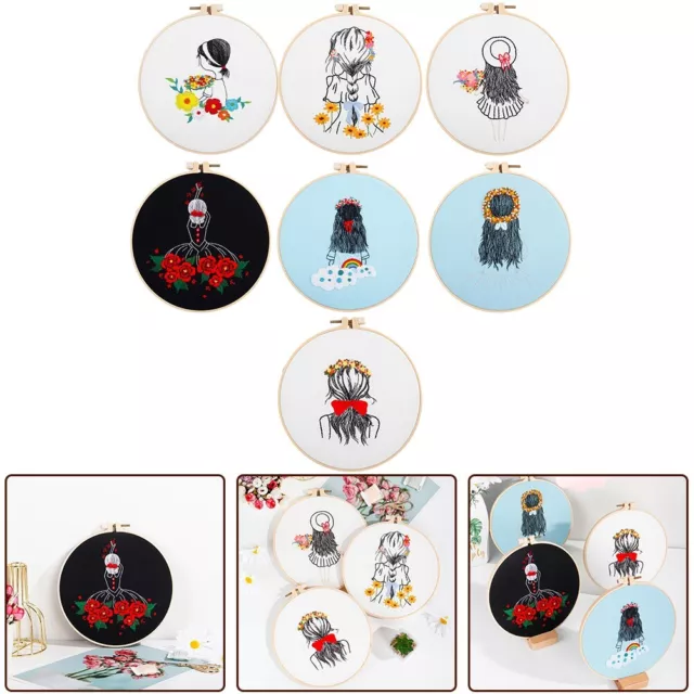 Long Lasting Embroidery Kit Cross Stitch Set Cotton Linen Cloth Embroidery Hoop