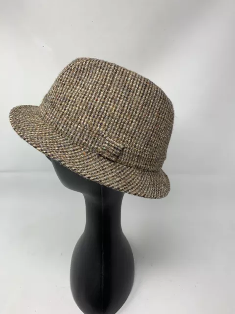 Dunn & Co Harris Tweed Wool Country Hat Size 59 7 1/4 Vintage Hand Woven [E0]