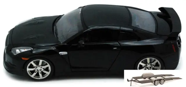 Diecast Car & Trailer Nissan Gt-R Black Jada Bigtime Kustoms 92196 1/24 Scale