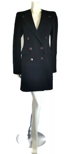 Stella McCartney Double-Breasted 100% Wool Coat Slim Fitting Size 42 UK 12