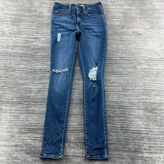 Levi's 721 Jeans Size 27 W27 L30 Womens High Rise Skinny Medium Wash Blue Denim