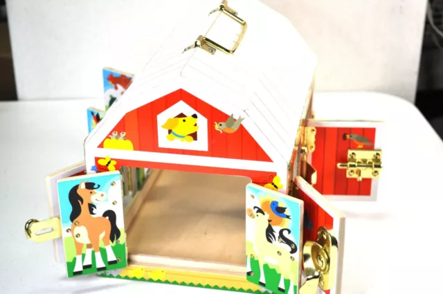 Melissa & Doug Wooden Latches Barn Only Educational Toy Ages 3+