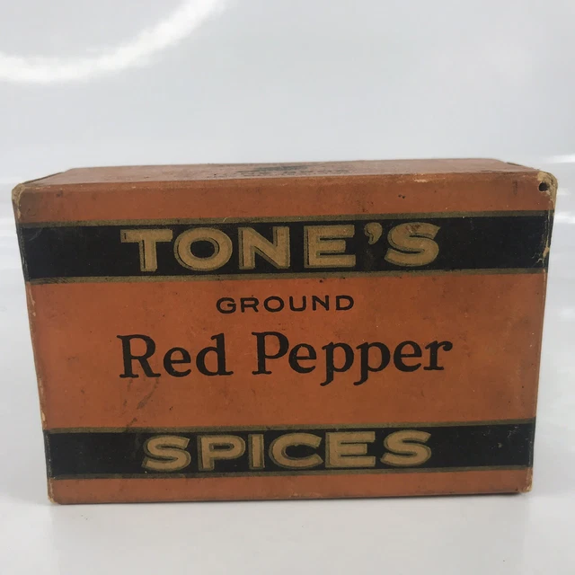 Tones Spices Box Ground Red Pepper Vtg Tone Bros Des Moines Full Sealed