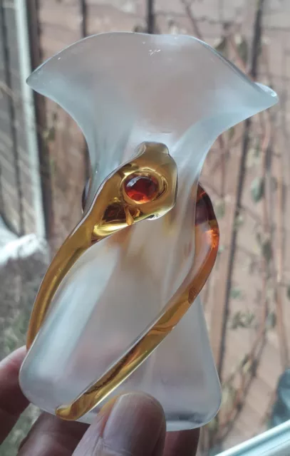 Stuart & Sons KRALIK ? ART NOUVEAU IRIDESCENT AMBER Peacock Eye Glass Vase