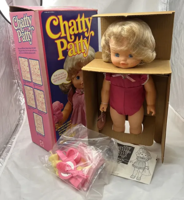 Vintage 1983 Mattel Chatty Patty Talking Doll & Box -Works #532