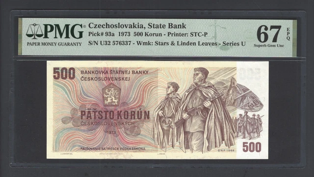 Czech Republic 500 Korun 1973 P93a Uncirculated Grade 67