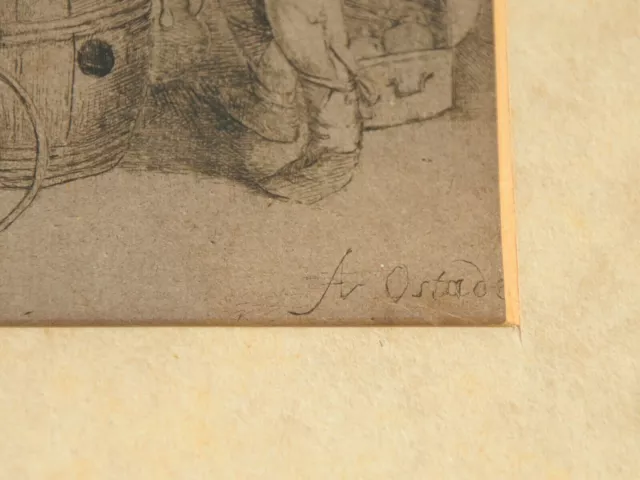 Adriaen van Ostade (1610-1685) - Radierung - signiert - „Der Charlatan“ (1648) 2