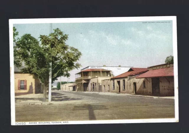 c.1910s Adobe Building Tucson Arizona AZ Phostint Postcard UNPOSTED