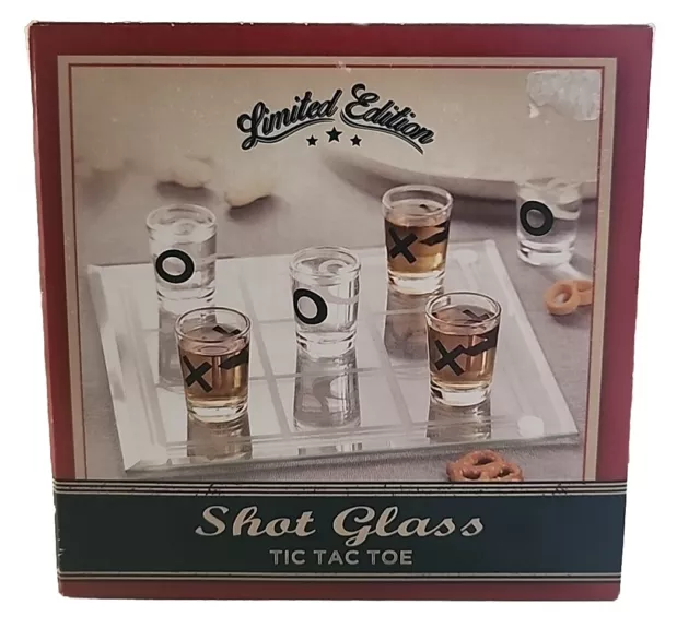 Adult Party Game Tic Tac Toe Shot Glass Set New In Original Box Limited Edition