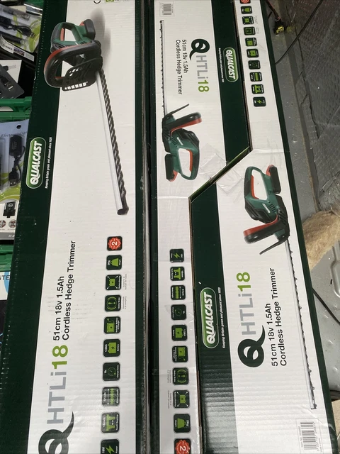 QUALCAST HTLI 51CM 18v Cordless Hedge Trimmer Kit 1.5Ah Battery Charger BNIB 59.99 PicClick UK