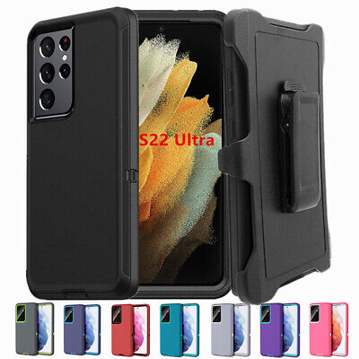 For Samsung Galaxy S22 / S22+Ultra Shockproof Defender Case Cover w/ Belt Clip