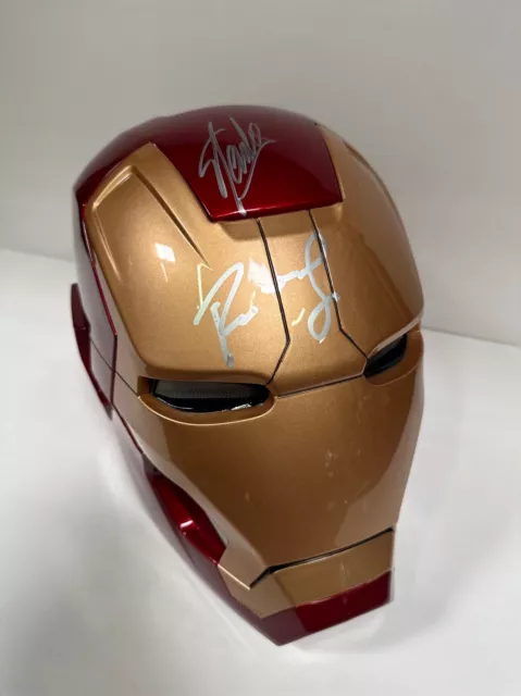 Robert Downey Jr & Stan Lee Signed Full Marvel Iron Man Mask/ Helmet PSA/JSA