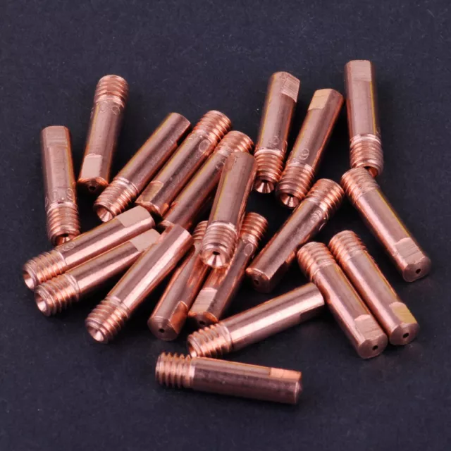 20pcs MB-15AK MIG/MAG Welding Torch Contact Tip M6 Copper Gas Nozzle 0.9 x 24mm