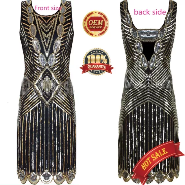 AU K139 1920s Flapper Dress Great Gatsby Charleston Abbey Sequins Fancy Costume