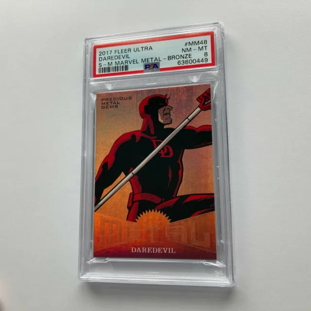 Daredevil 2017 Fleer Ultra Marvel Spider-Man Precious Metal Gems Bronze PSA 8