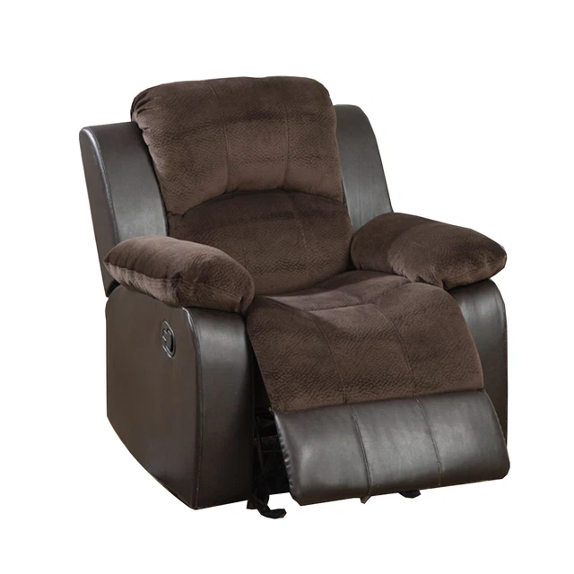 BenJara Polyurethane Rocker Recliner In Choco Suede Brown