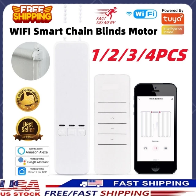 Smart WiFi Chain Roller Blind Shade Shutter Electric Curtain Motor Remote APP✅✅