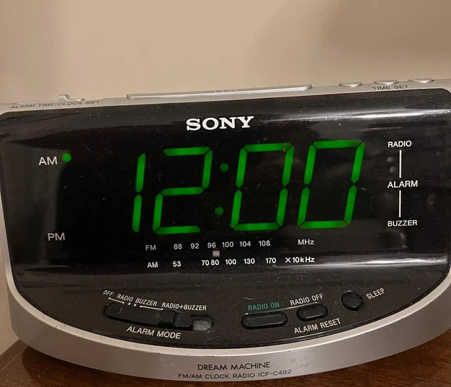 SONY DREAM MACHINE AM/FM Alarm Clock Radio Model ICFC492 Tested large