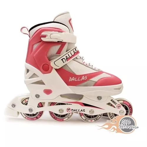 New California Pro Dallas Adjustable Junior Girls Inline Roller Skates Pink