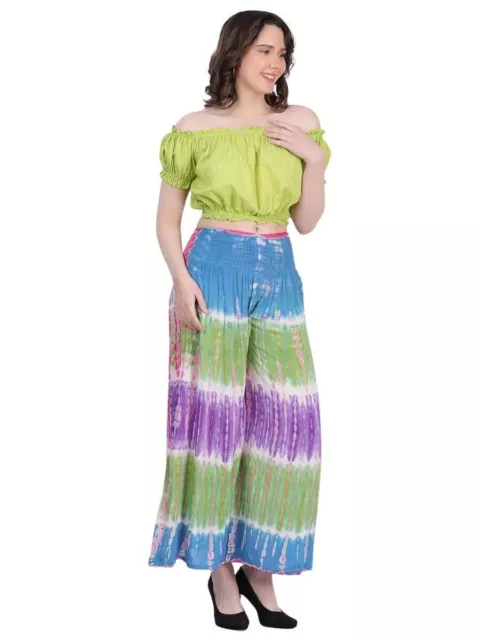 Pantaloni stile harem da donna con fondo ampio, gypsy tie dye, 05 pezzi...