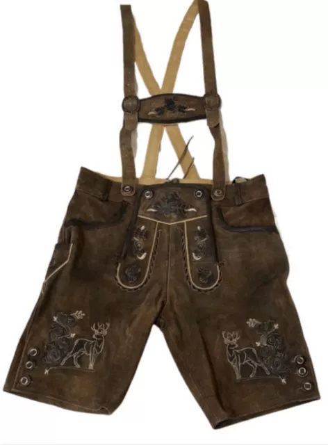 Lederhosen Leather Mens German Shorts  Trachten Oktoberfest  Beerfest