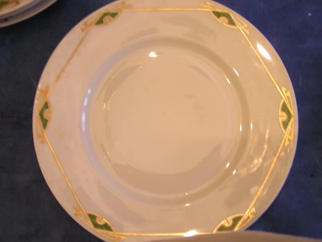 Antique Silesia Deco Hand Painted  Dessert Plates Set Of 4  C.1924 Deco Design