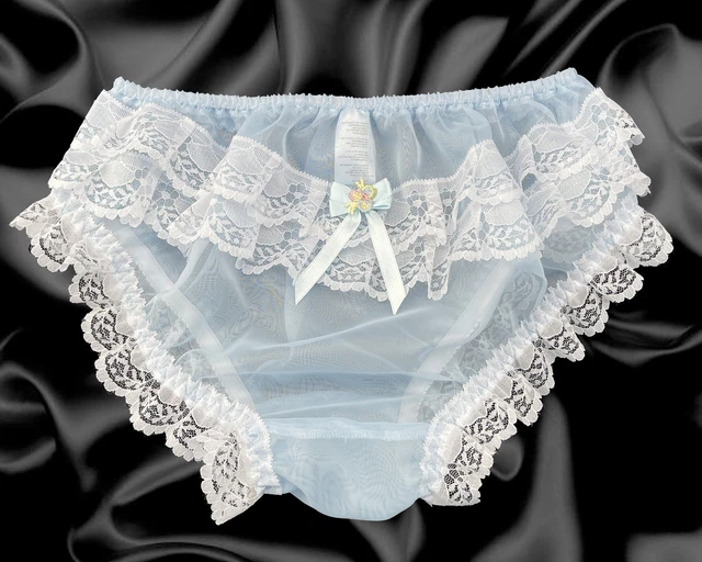 thumbnail image 2 of Satini Women's Black Pink Satin Floral Frilly Lace Sissy Bikini Knickers Panties – Size 10-20 2 of 5