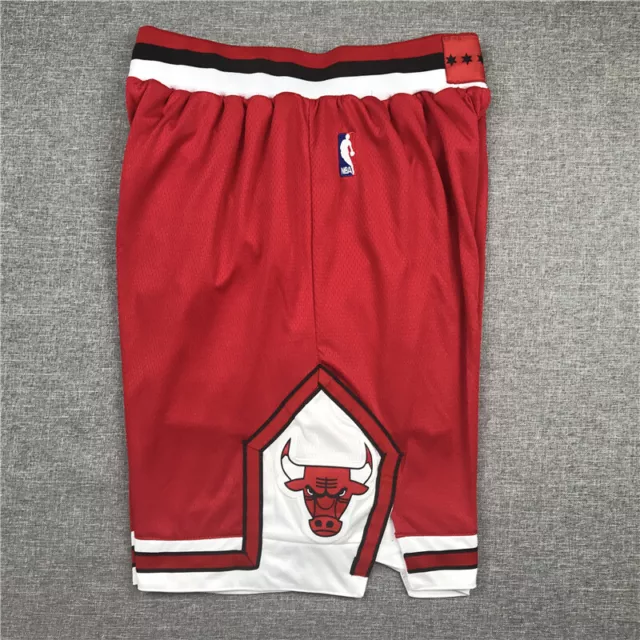 Classic Chicago Bulls Michael Jordan Basketball Shorts Pants Stitched Red*/