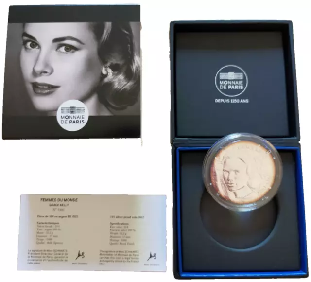 Grace Kelly -Monnaie 10 € argent qualité B E (tirage 3000 ex )