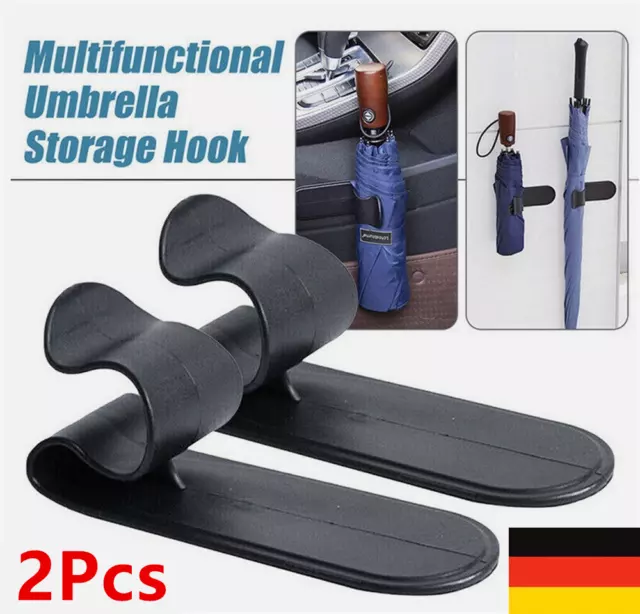 2tlg Universal für Auto Regenschirm Haken Halter Aufhänger Clip Verschluss