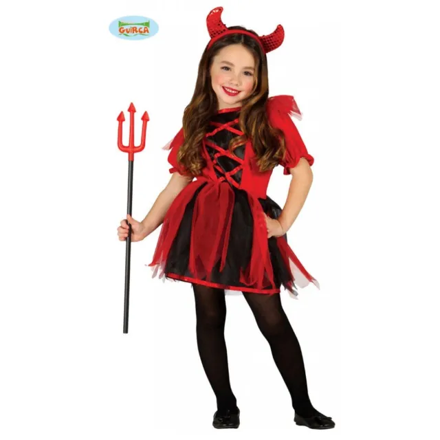 COSTUME DIAVOLO DIAVOLESSA Bambina Diavoletta Rosso Bimba Vestito Halloween  EUR 24,39 - PicClick IT