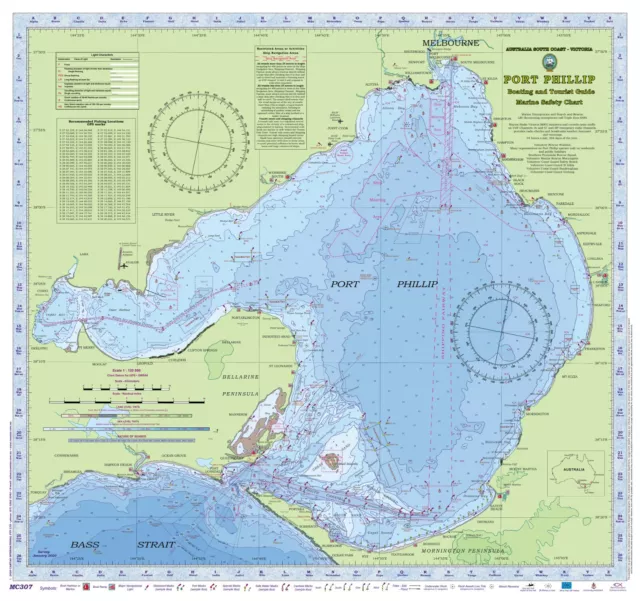 Boating, Fishing, VICTORIA Marine Safety Chart - PORT PHILLIP - Camtas