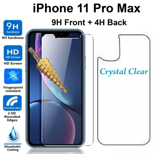 Tempered Glass 9H screen protector for Apple iPhone 11 PRO MAX Front + Film Back