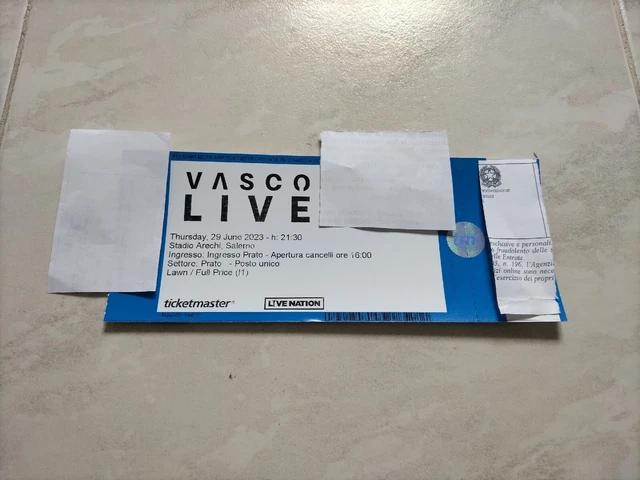 Biglietto Prato Salerno 29 Giugno Vasco Rossi Concerto Biglietti Introvabili