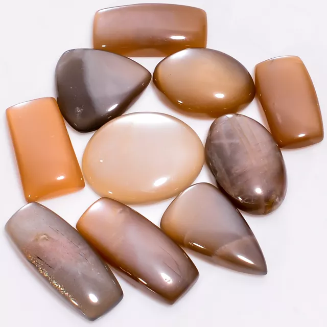 Natural Moonstone Mix Shape Cabochon Gemstone 10 Pcs 97 Ct 17X12 23X9 mm A-23165