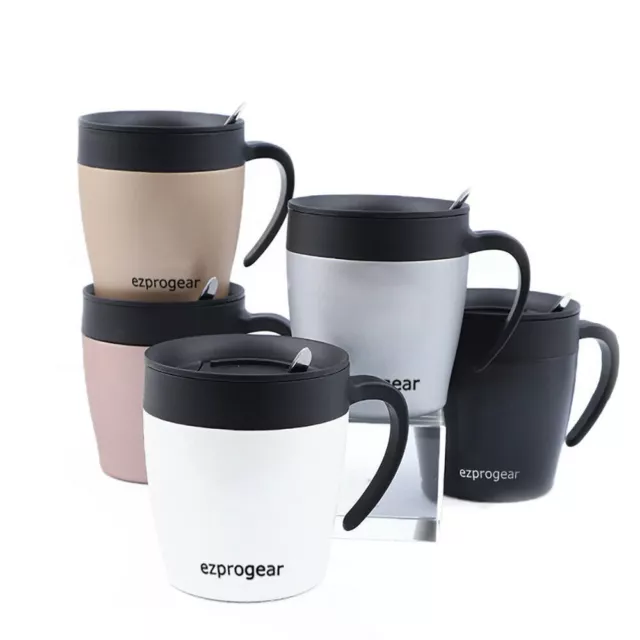 Ezprogear 11 oz Double Wall Stainless Steel Insulated Coffee Mug w/Slider Lid