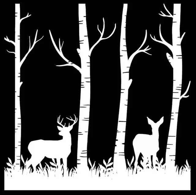 Calcomanías de vidrio fundido blanco de 4" Deer in Woods 2 piezas 1468