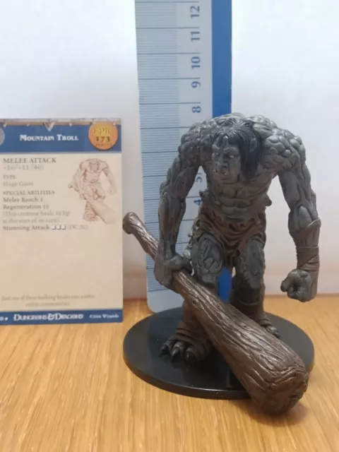 Dungeons and Dragons Miniatures - Mountain Troll - War OT Dragon Queen + Card