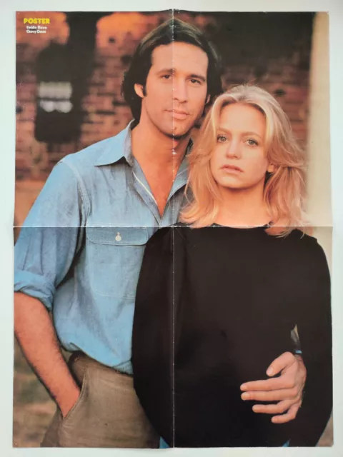 GOLDIE HAWN & CHEVY CHASE A2 poster Swedish magazine TIDNINGEN POSTER.