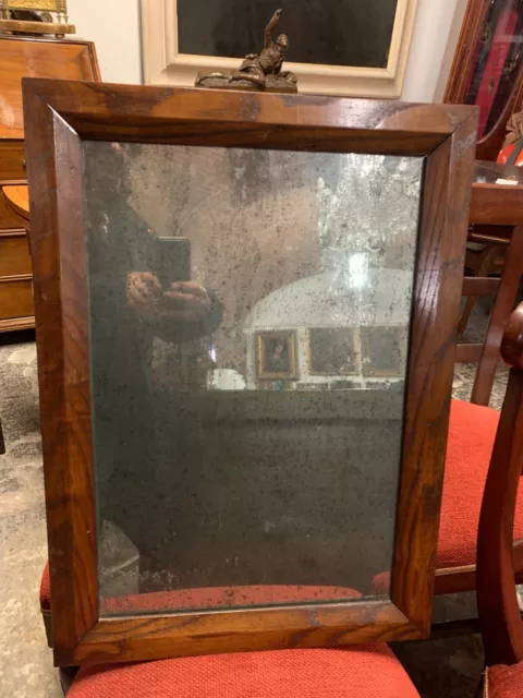 Originale Antico Specchio Al Mercurio Specchiera Con Cornice Legno Dell'800