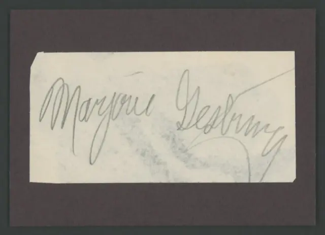 MARJORIE GESTRING autograph cut | 1936 Olympics USA Gold Medal - signed