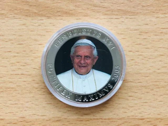 Münze, Medaille Päpste des letzten Jahrhunderts; Papst Benedikt XVI. Neusilber